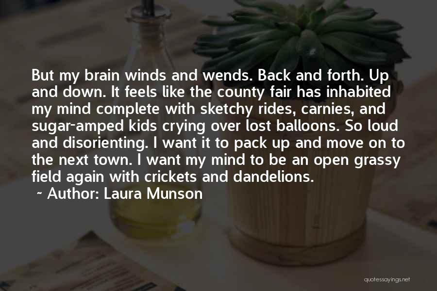 Laura Munson Quotes: But My Brain Winds And Wends. Back And Forth. Up And Down. It Feels Like The County Fair Has Inhabited
