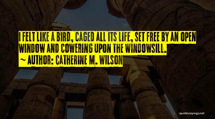 Catherine M. Wilson Quotes: I Felt Like A Bird, Caged All Its Life, Set Free By An Open Window And Cowering Upon The Windowsill.