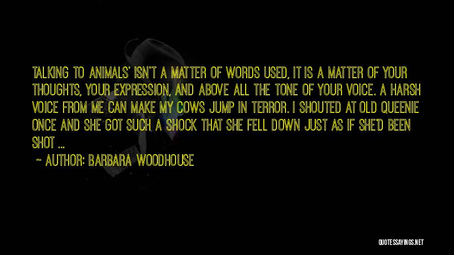 Barbara Woodhouse Quotes: Talking To Animals' Isn't A Matter Of Words Used, It Is A Matter Of Your Thoughts, Your Expression, And Above