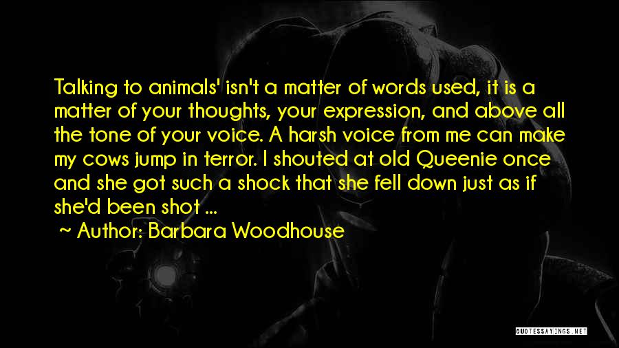 Barbara Woodhouse Quotes: Talking To Animals' Isn't A Matter Of Words Used, It Is A Matter Of Your Thoughts, Your Expression, And Above
