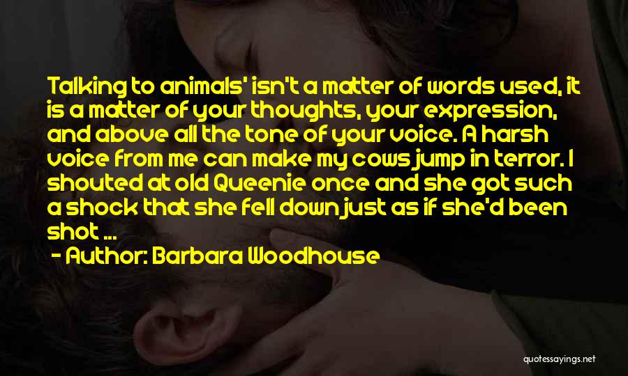 Barbara Woodhouse Quotes: Talking To Animals' Isn't A Matter Of Words Used, It Is A Matter Of Your Thoughts, Your Expression, And Above