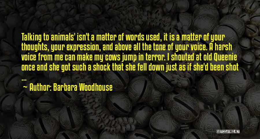 Barbara Woodhouse Quotes: Talking To Animals' Isn't A Matter Of Words Used, It Is A Matter Of Your Thoughts, Your Expression, And Above