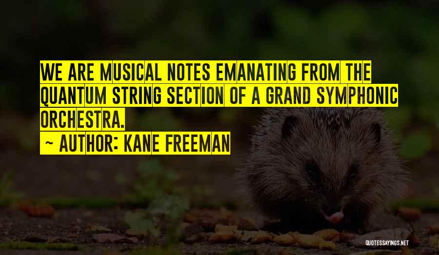 Kane Freeman Quotes: We Are Musical Notes Emanating From The Quantum String Section Of A Grand Symphonic Orchestra.