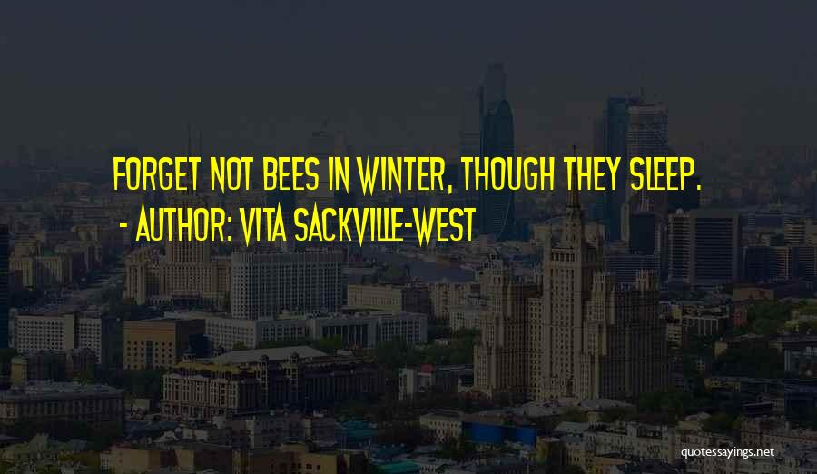 Vita Sackville-West Quotes: Forget Not Bees In Winter, Though They Sleep.