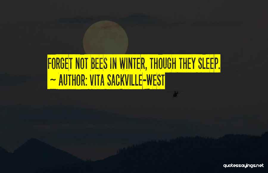 Vita Sackville-West Quotes: Forget Not Bees In Winter, Though They Sleep.