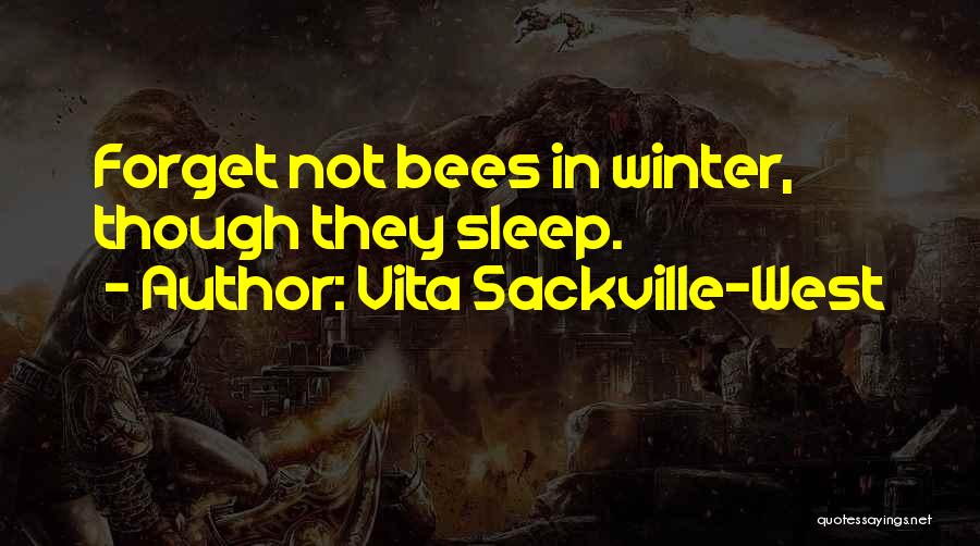 Vita Sackville-West Quotes: Forget Not Bees In Winter, Though They Sleep.