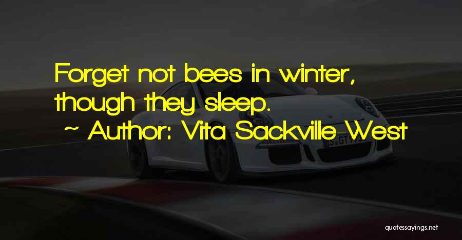 Vita Sackville-West Quotes: Forget Not Bees In Winter, Though They Sleep.