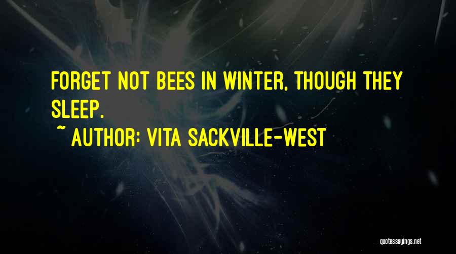 Vita Sackville-West Quotes: Forget Not Bees In Winter, Though They Sleep.