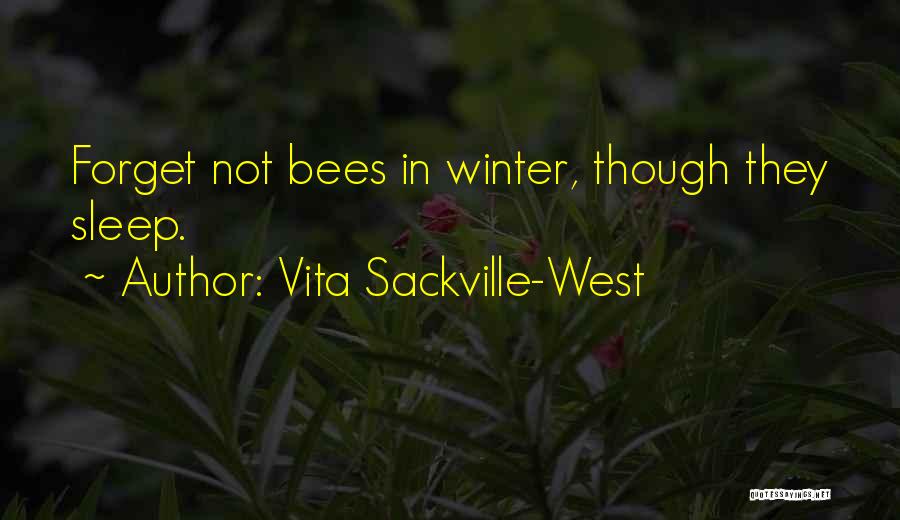 Vita Sackville-West Quotes: Forget Not Bees In Winter, Though They Sleep.