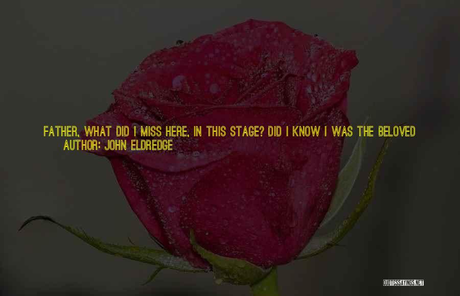 John Eldredge Quotes: Father, What Did I Miss Here, In This Stage? Did I Know I Was The Beloved Son? Do I Believe