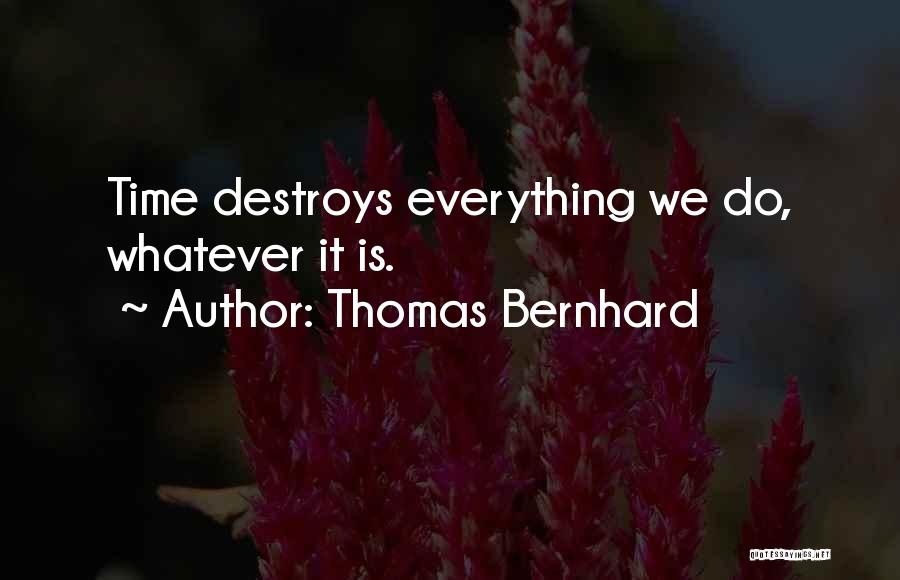 Thomas Bernhard Quotes: Time Destroys Everything We Do, Whatever It Is.
