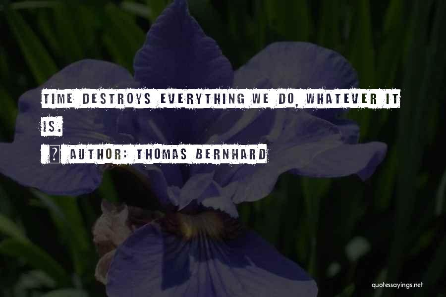 Thomas Bernhard Quotes: Time Destroys Everything We Do, Whatever It Is.