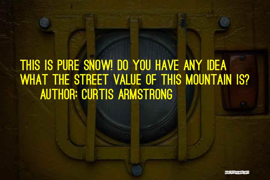 Curtis Armstrong Quotes: This Is Pure Snow! Do You Have Any Idea What The Street Value Of This Mountain Is?