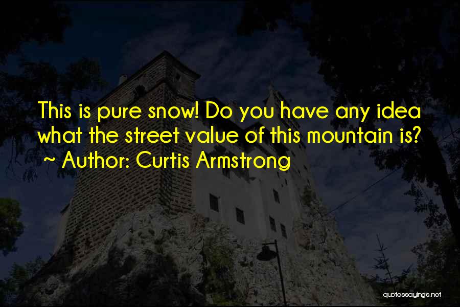 Curtis Armstrong Quotes: This Is Pure Snow! Do You Have Any Idea What The Street Value Of This Mountain Is?