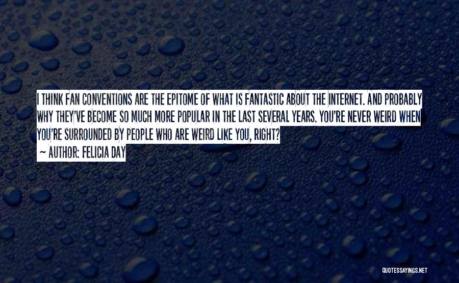 Felicia Day Quotes: I Think Fan Conventions Are The Epitome Of What Is Fantastic About The Internet. And Probably Why They've Become So