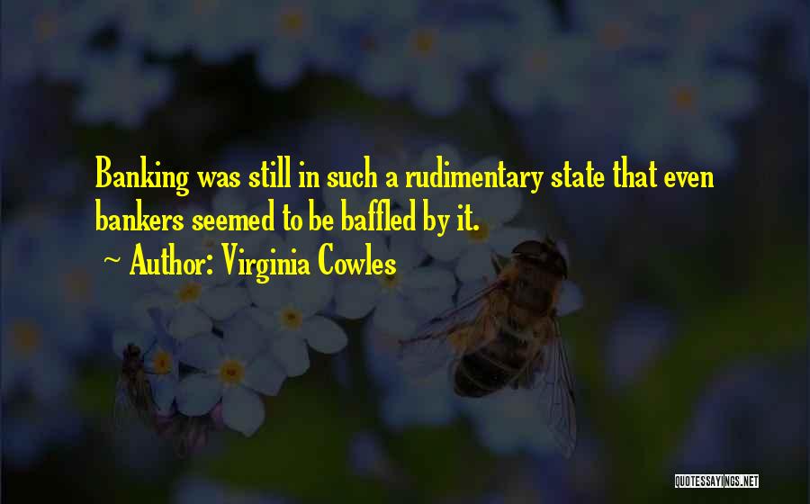 Virginia Cowles Quotes: Banking Was Still In Such A Rudimentary State That Even Bankers Seemed To Be Baffled By It.