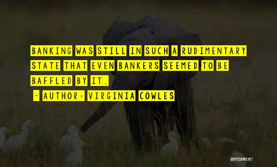 Virginia Cowles Quotes: Banking Was Still In Such A Rudimentary State That Even Bankers Seemed To Be Baffled By It.