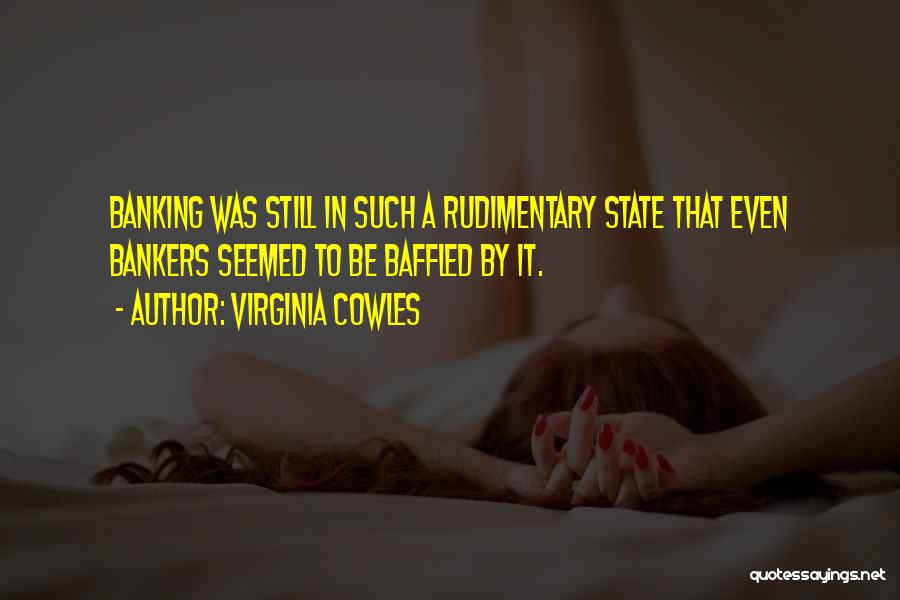 Virginia Cowles Quotes: Banking Was Still In Such A Rudimentary State That Even Bankers Seemed To Be Baffled By It.