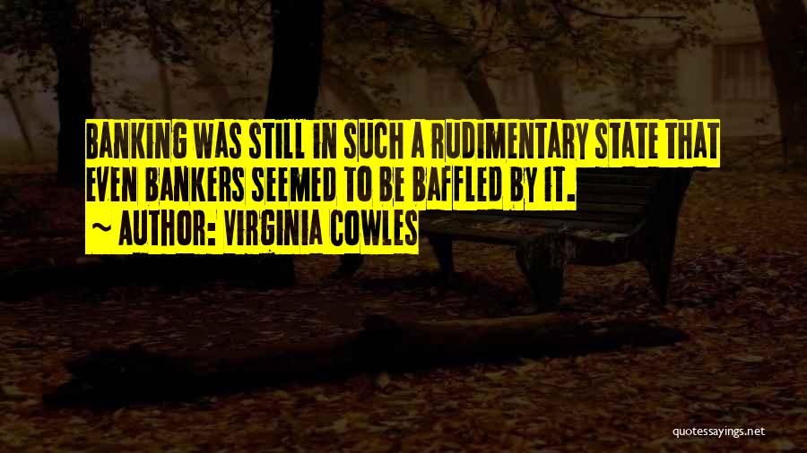 Virginia Cowles Quotes: Banking Was Still In Such A Rudimentary State That Even Bankers Seemed To Be Baffled By It.