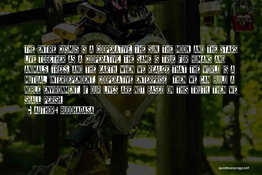 Buddhadasa Quotes: The Entire Cosmos Is A Cooperative. The Sun, The Moon, And The Stars Live Together As A Cooperative. The Same