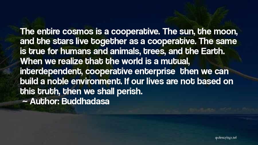 Buddhadasa Quotes: The Entire Cosmos Is A Cooperative. The Sun, The Moon, And The Stars Live Together As A Cooperative. The Same