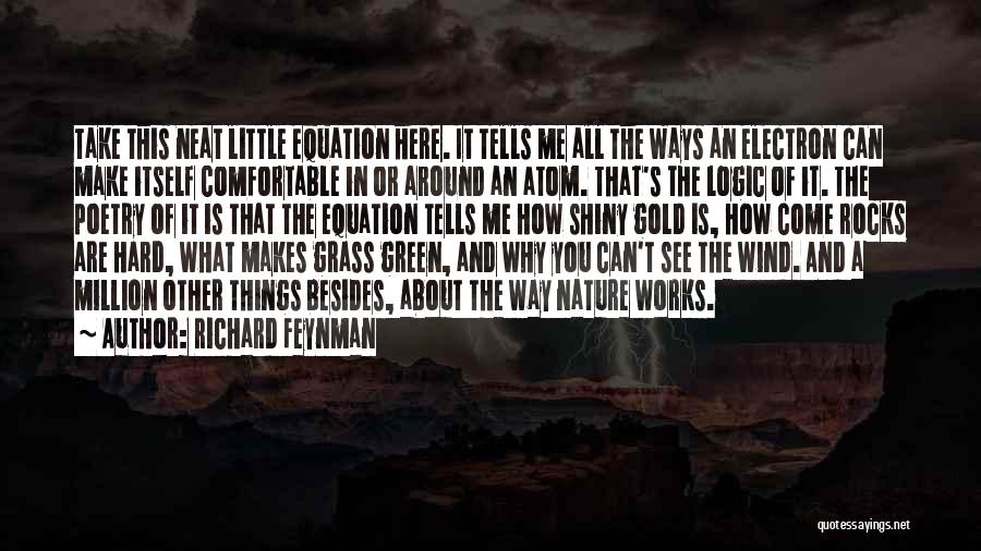 Richard Feynman Quotes: Take This Neat Little Equation Here. It Tells Me All The Ways An Electron Can Make Itself Comfortable In Or