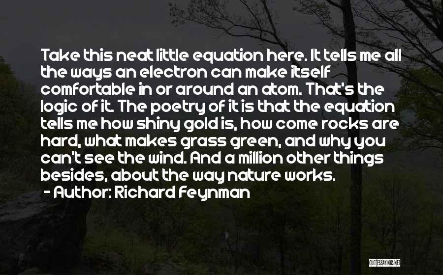 Richard Feynman Quotes: Take This Neat Little Equation Here. It Tells Me All The Ways An Electron Can Make Itself Comfortable In Or