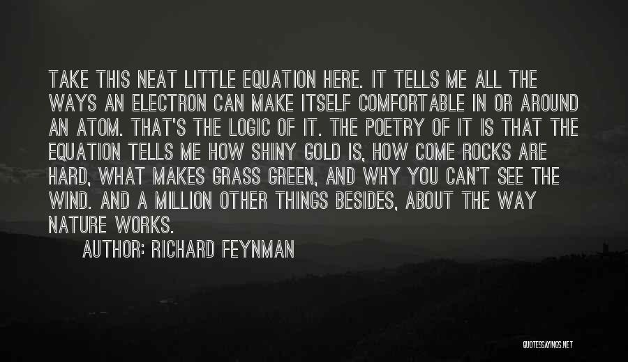 Richard Feynman Quotes: Take This Neat Little Equation Here. It Tells Me All The Ways An Electron Can Make Itself Comfortable In Or