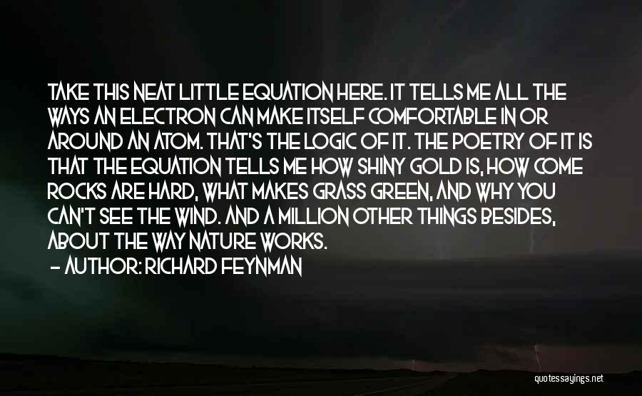 Richard Feynman Quotes: Take This Neat Little Equation Here. It Tells Me All The Ways An Electron Can Make Itself Comfortable In Or