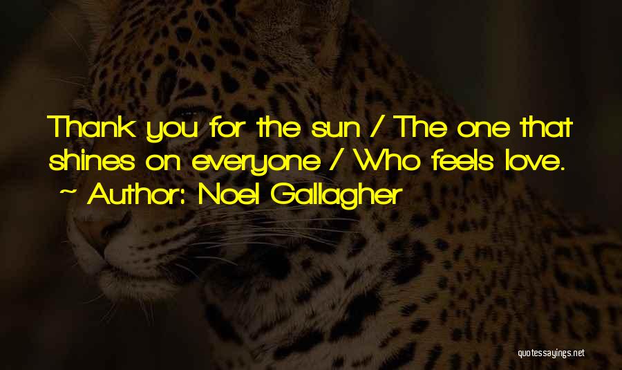 Noel Gallagher Quotes: Thank You For The Sun / The One That Shines On Everyone / Who Feels Love.