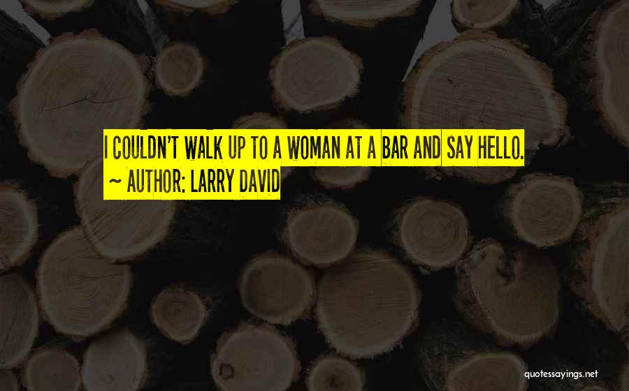 Larry David Quotes: I Couldn't Walk Up To A Woman At A Bar And Say Hello.