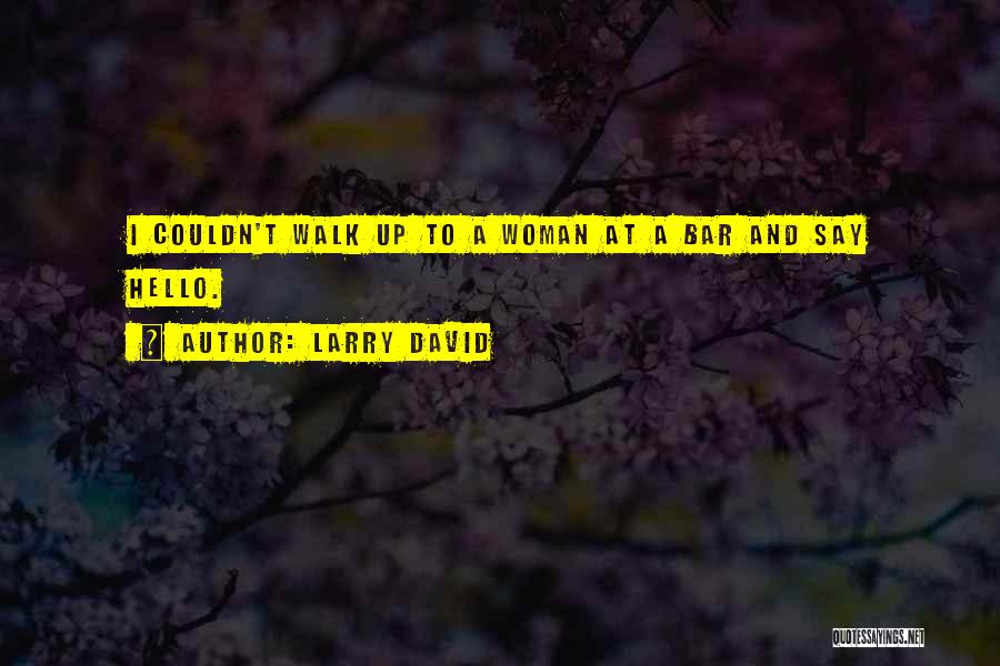 Larry David Quotes: I Couldn't Walk Up To A Woman At A Bar And Say Hello.