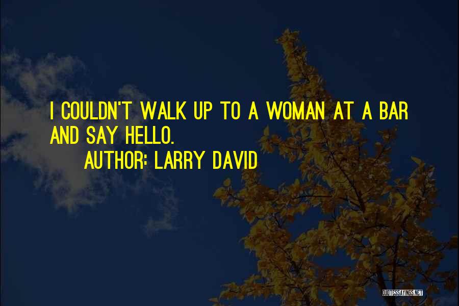 Larry David Quotes: I Couldn't Walk Up To A Woman At A Bar And Say Hello.