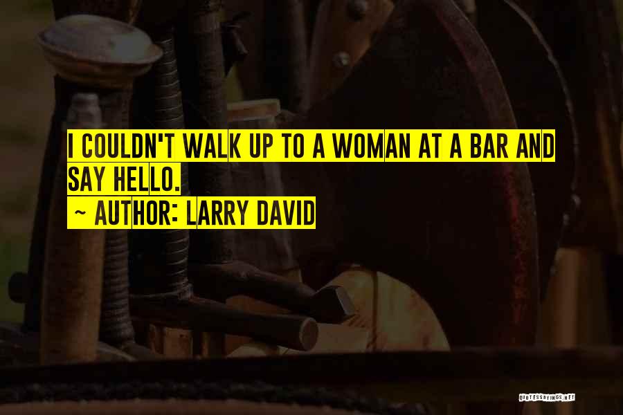Larry David Quotes: I Couldn't Walk Up To A Woman At A Bar And Say Hello.