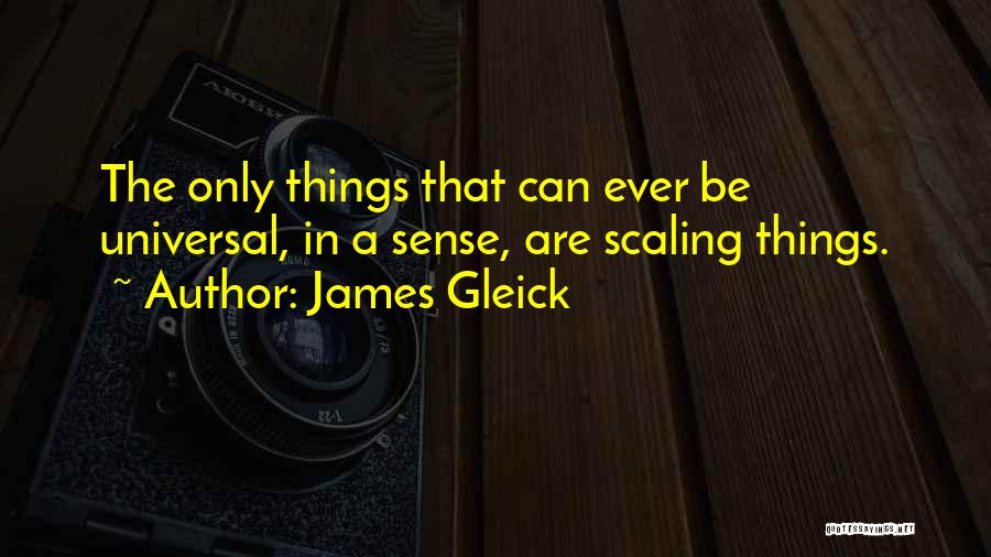 James Gleick Quotes: The Only Things That Can Ever Be Universal, In A Sense, Are Scaling Things.