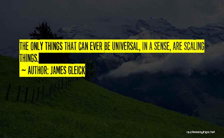 James Gleick Quotes: The Only Things That Can Ever Be Universal, In A Sense, Are Scaling Things.