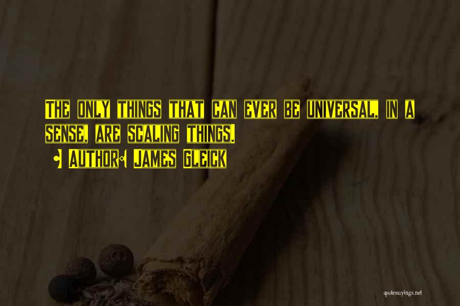 James Gleick Quotes: The Only Things That Can Ever Be Universal, In A Sense, Are Scaling Things.