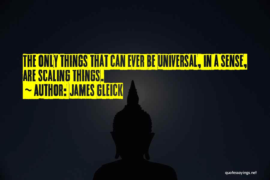 James Gleick Quotes: The Only Things That Can Ever Be Universal, In A Sense, Are Scaling Things.