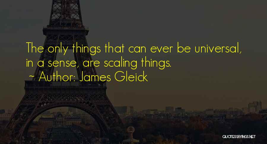 James Gleick Quotes: The Only Things That Can Ever Be Universal, In A Sense, Are Scaling Things.