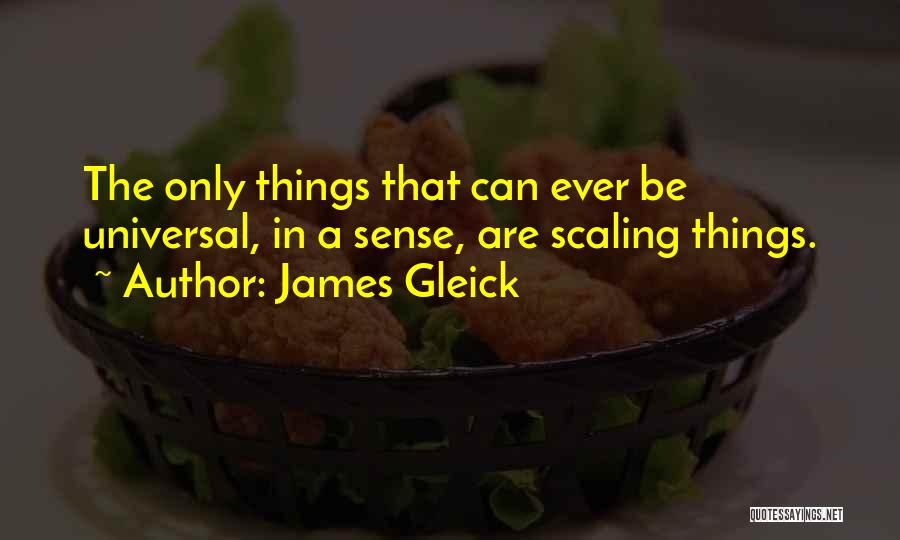 James Gleick Quotes: The Only Things That Can Ever Be Universal, In A Sense, Are Scaling Things.