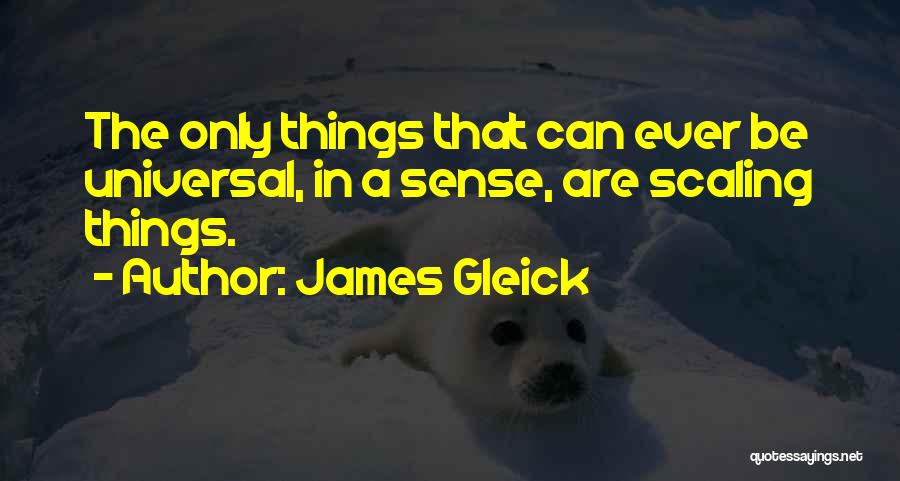 James Gleick Quotes: The Only Things That Can Ever Be Universal, In A Sense, Are Scaling Things.