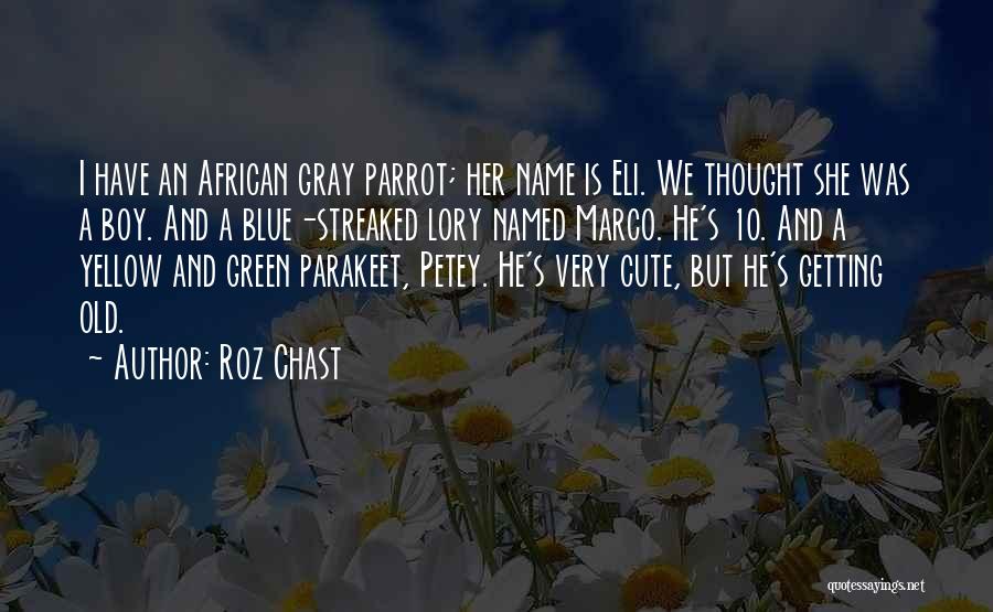 Roz Chast Quotes: I Have An African Gray Parrot; Her Name Is Eli. We Thought She Was A Boy. And A Blue-streaked Lory