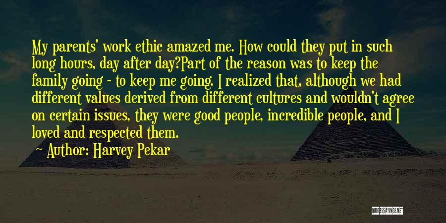 Harvey Pekar Quotes: My Parents' Work Ethic Amazed Me. How Could They Put In Such Long Hours, Day After Day?part Of The Reason