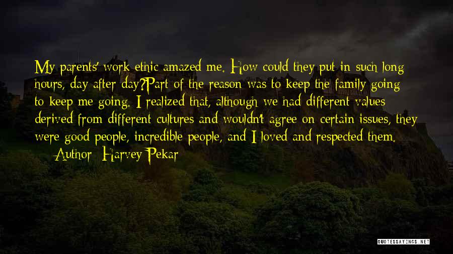 Harvey Pekar Quotes: My Parents' Work Ethic Amazed Me. How Could They Put In Such Long Hours, Day After Day?part Of The Reason