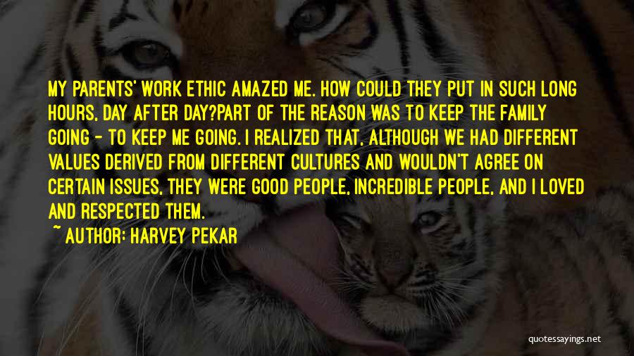 Harvey Pekar Quotes: My Parents' Work Ethic Amazed Me. How Could They Put In Such Long Hours, Day After Day?part Of The Reason