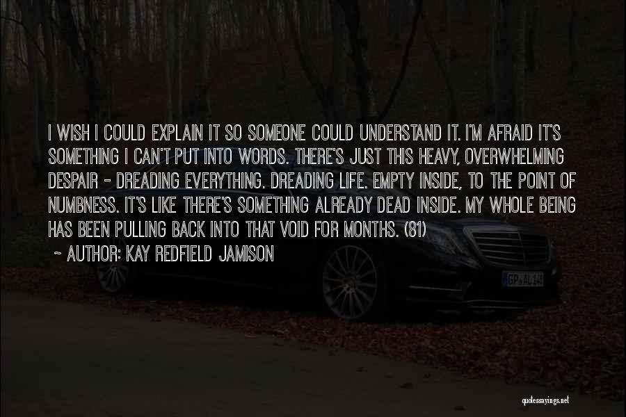 Kay Redfield Jamison Quotes: I Wish I Could Explain It So Someone Could Understand It. I'm Afraid It's Something I Can't Put Into Words.