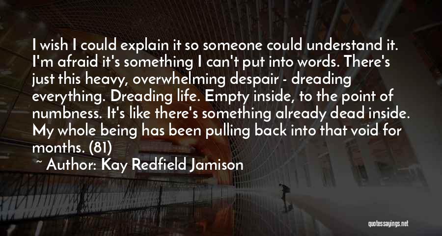 Kay Redfield Jamison Quotes: I Wish I Could Explain It So Someone Could Understand It. I'm Afraid It's Something I Can't Put Into Words.