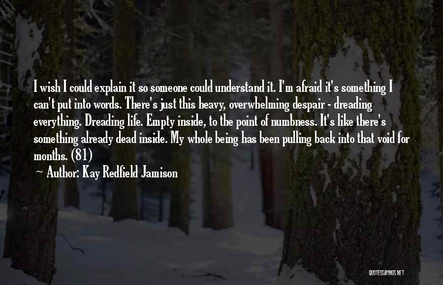 Kay Redfield Jamison Quotes: I Wish I Could Explain It So Someone Could Understand It. I'm Afraid It's Something I Can't Put Into Words.