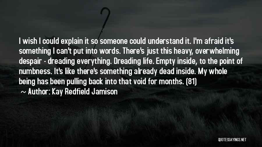 Kay Redfield Jamison Quotes: I Wish I Could Explain It So Someone Could Understand It. I'm Afraid It's Something I Can't Put Into Words.