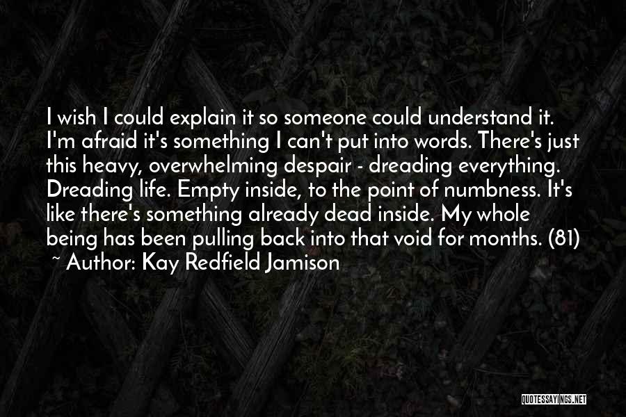 Kay Redfield Jamison Quotes: I Wish I Could Explain It So Someone Could Understand It. I'm Afraid It's Something I Can't Put Into Words.